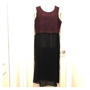 ARAE Knit & Chiffon Sleeveless long Top